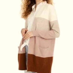 Madewell Ryder Stripe Cardigan Sweater Alpaca Wool